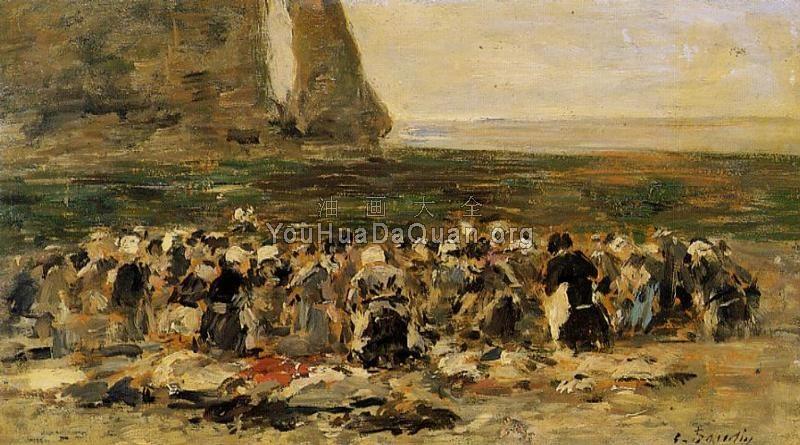 Laundresses at Etretat - 尤金·布丹